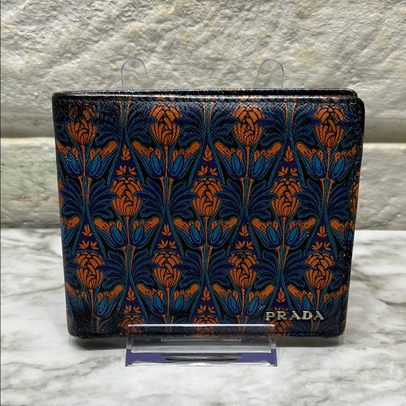 PRADA MENS LIBERTY PATTERN LEATHER BIFOLD WALLET. IN EUC. SUPER RARE. - Picture 1 of 13